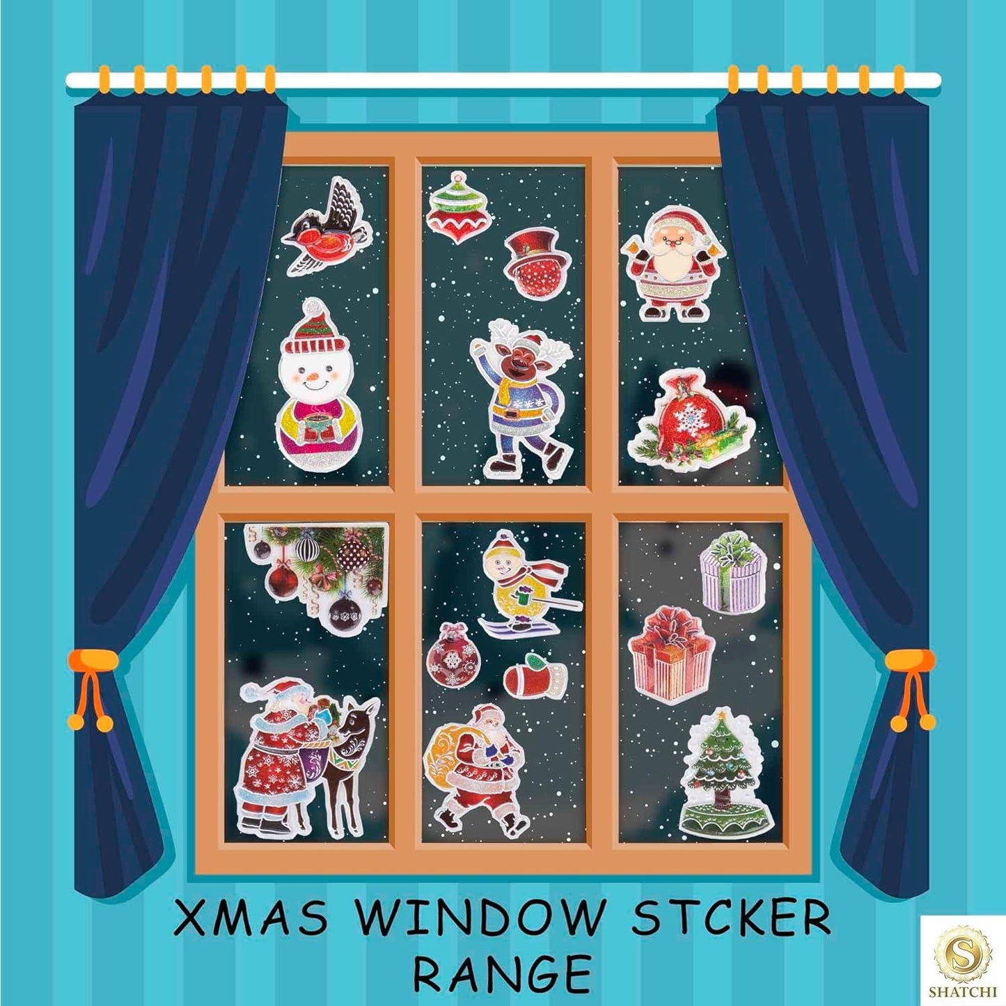 8 Sheets of 3D Window Stickers (216 Stickers)