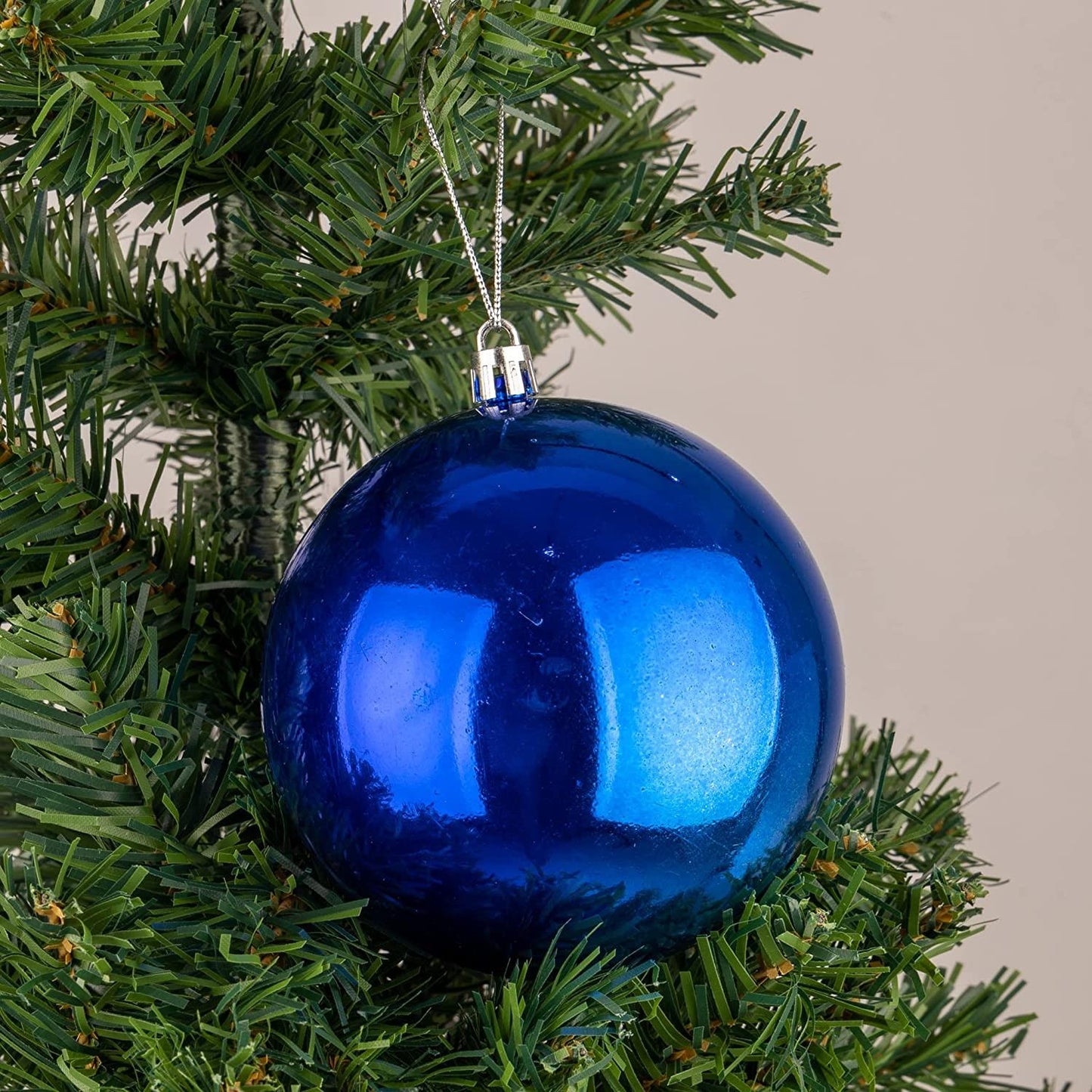 6 pcs Blue Baubles 10cm