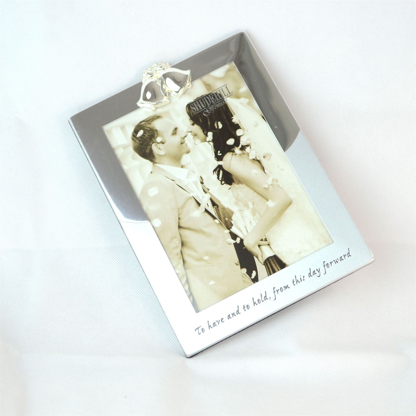5" x 7" Silver Photo Frame - Silver Double Bell on Top