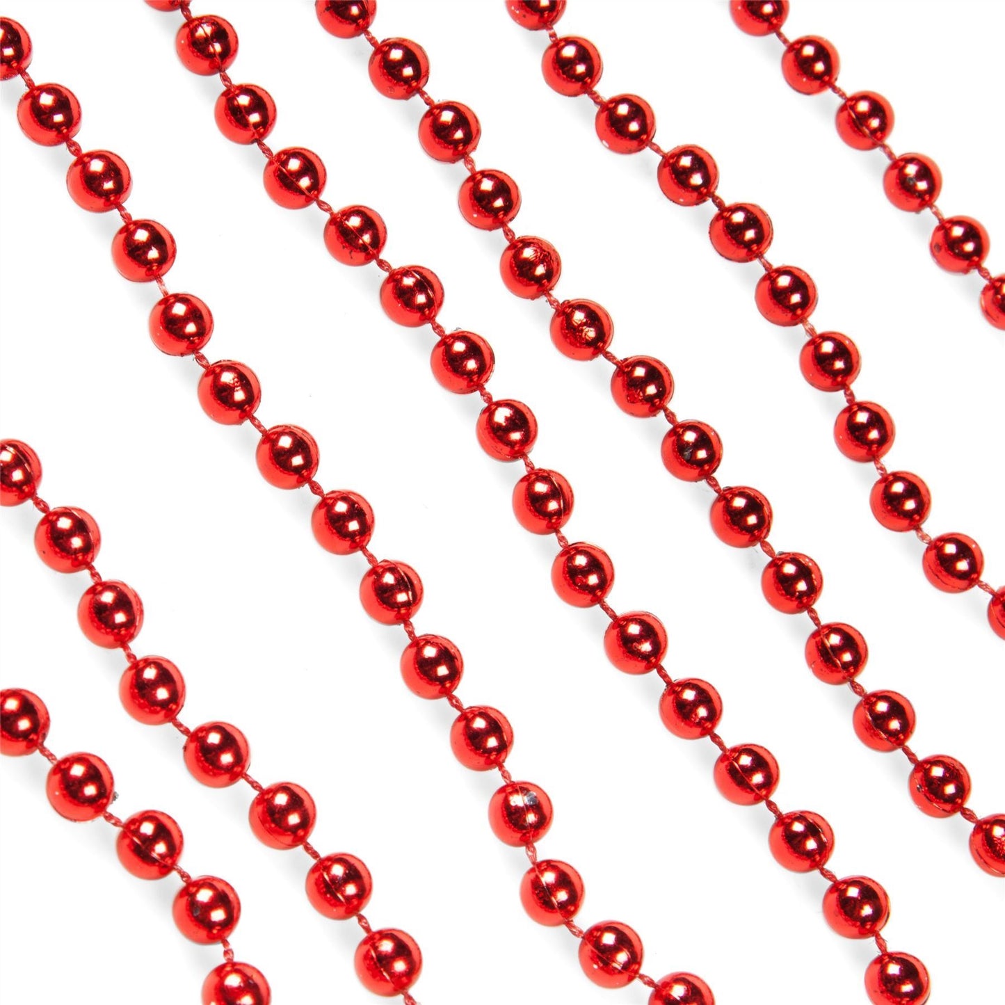 24ft Red Bead Garland Xmas Tree Tinsel