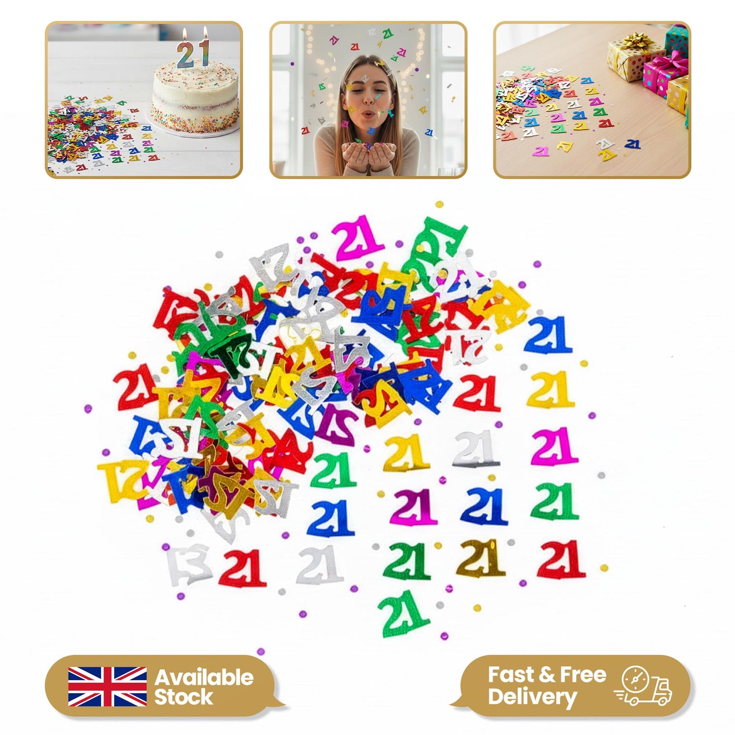 4 x 21th Mix Confetti Party Supply