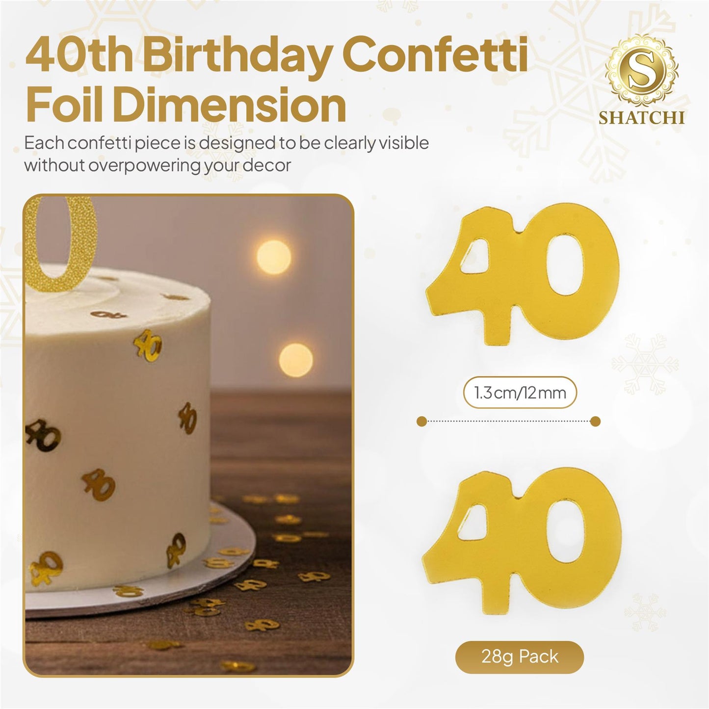 2 packs 40th Gold Confetti
