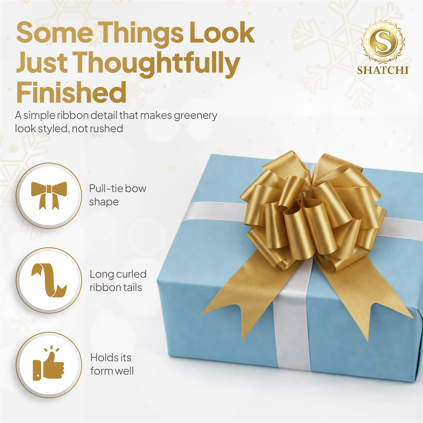 10 Gold Pullbows - 30mm