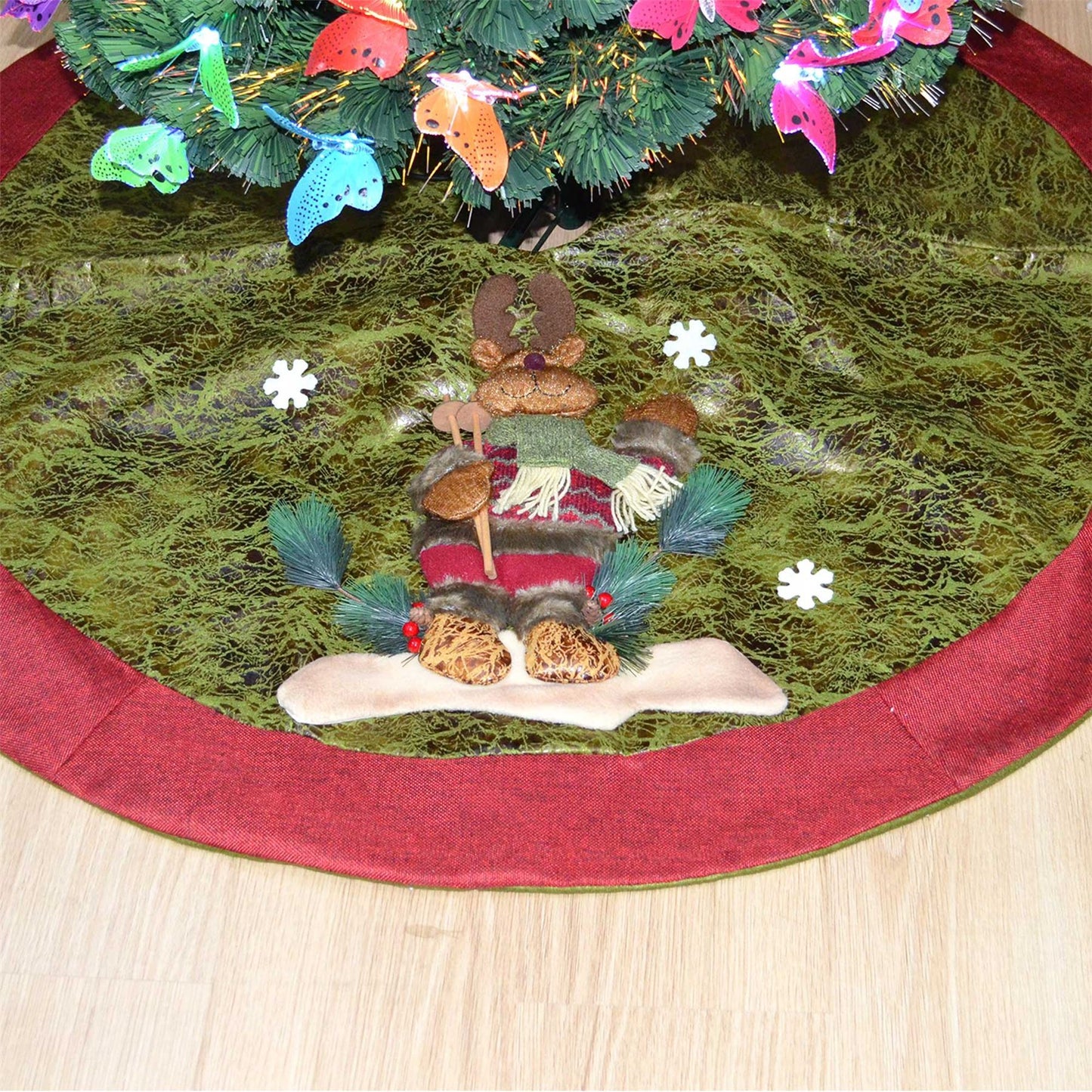 120cm Christmas Tree Skirt with 3D Reindeer