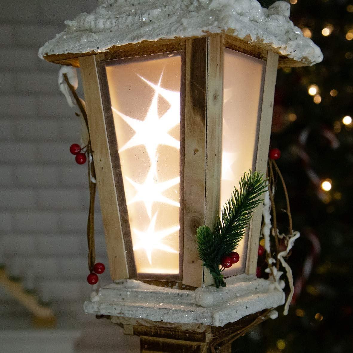 Christmas Wooden Lamp Post - 19x19x85cm