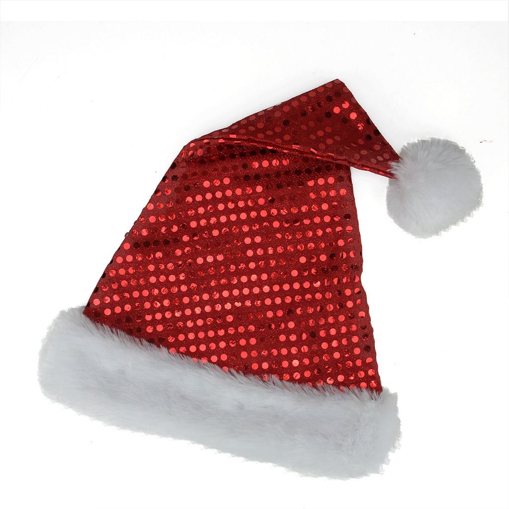 Deluxe Santa Father Christmas Hat with Sequin