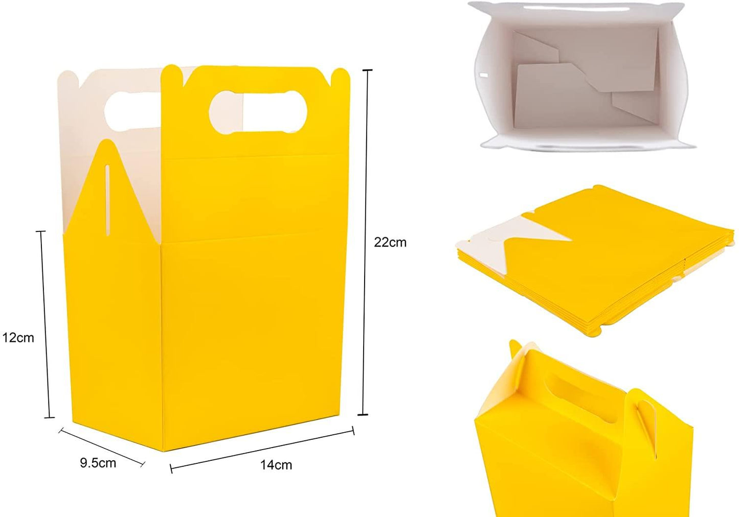 10 x Yellow Party Cake Boxes