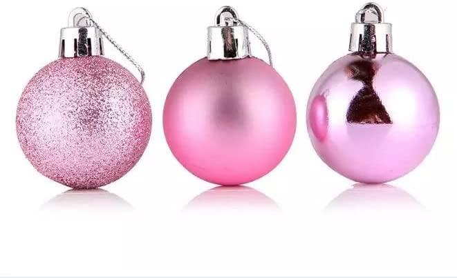 Pink Baubles - 6cm, 18-Piece Set, PVC