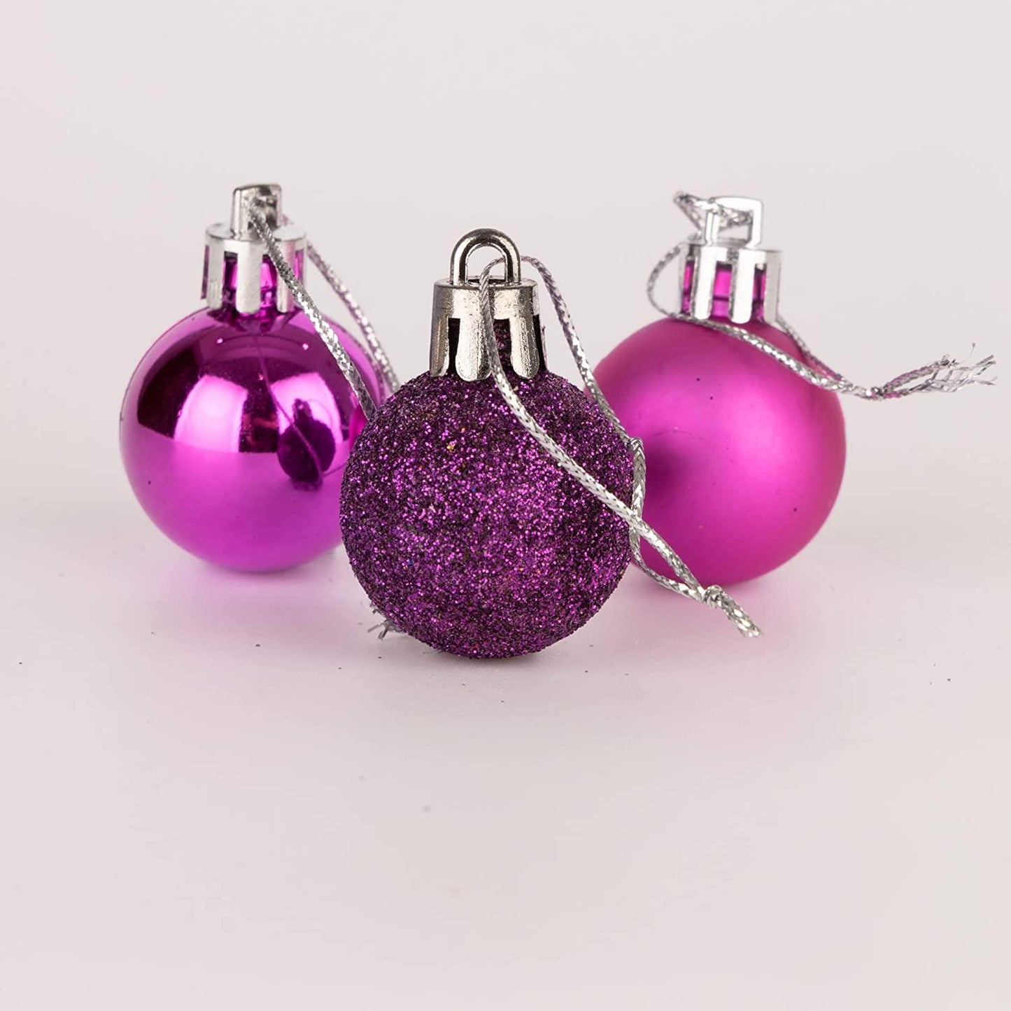 Purple Baubles (3cm, 12 pcs)