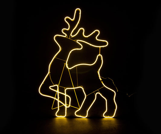 Walking Reindeer Rope Light Silhouette - Warm White, 100 x 65cm