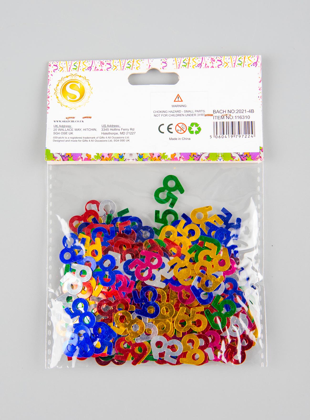 4 Packs of 65th Multicolor Confetti