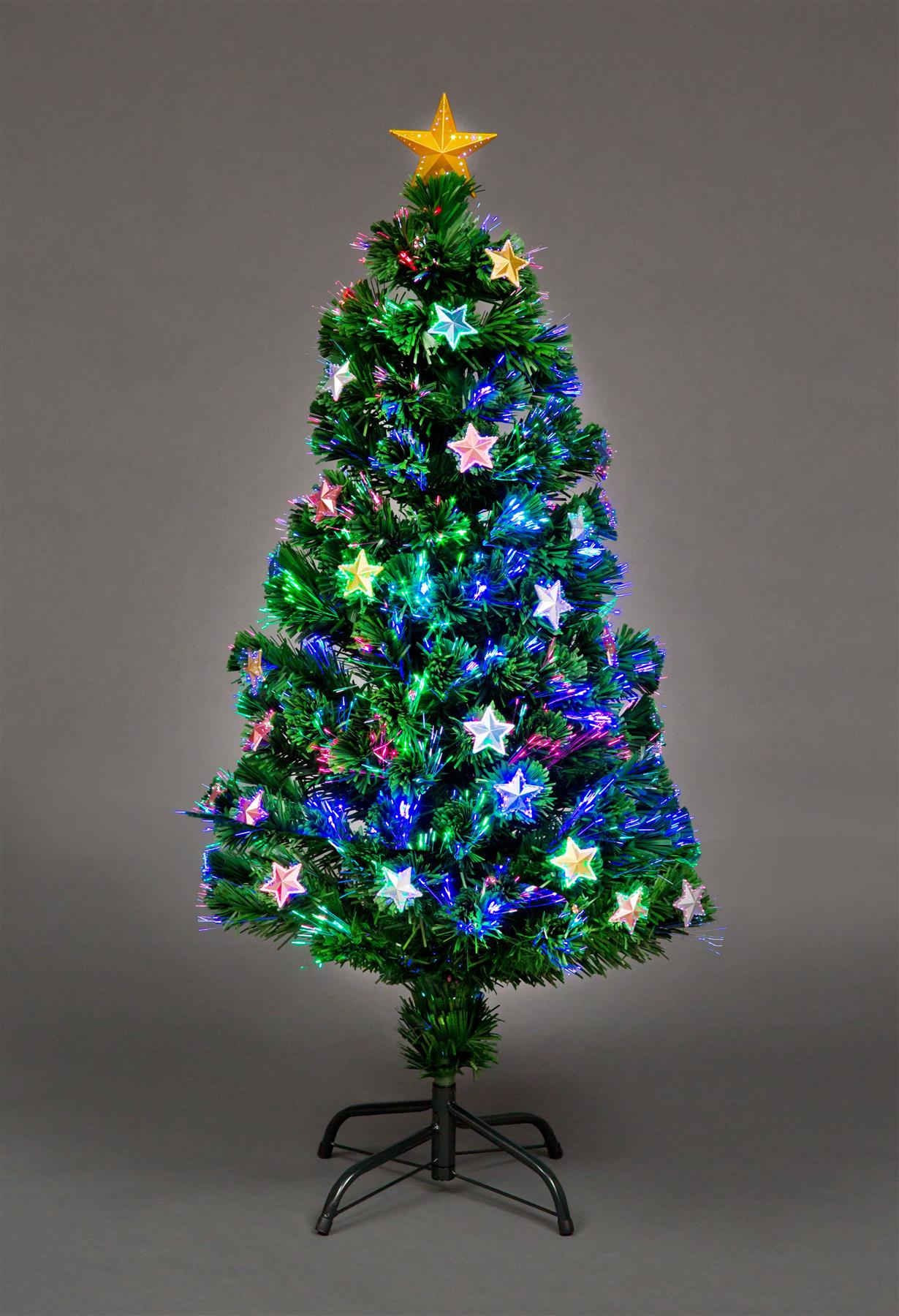 5ft Stars LED Fibre Optic Christmas Tree