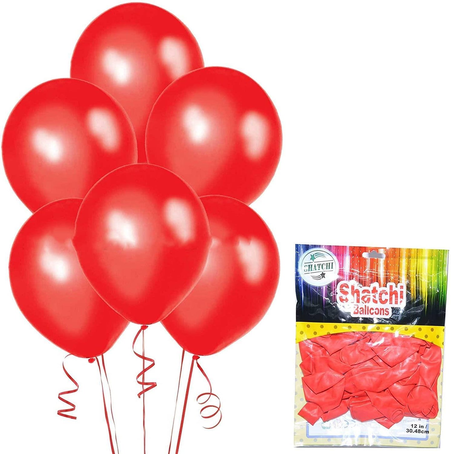 10 Metallic Red Balloons 12"