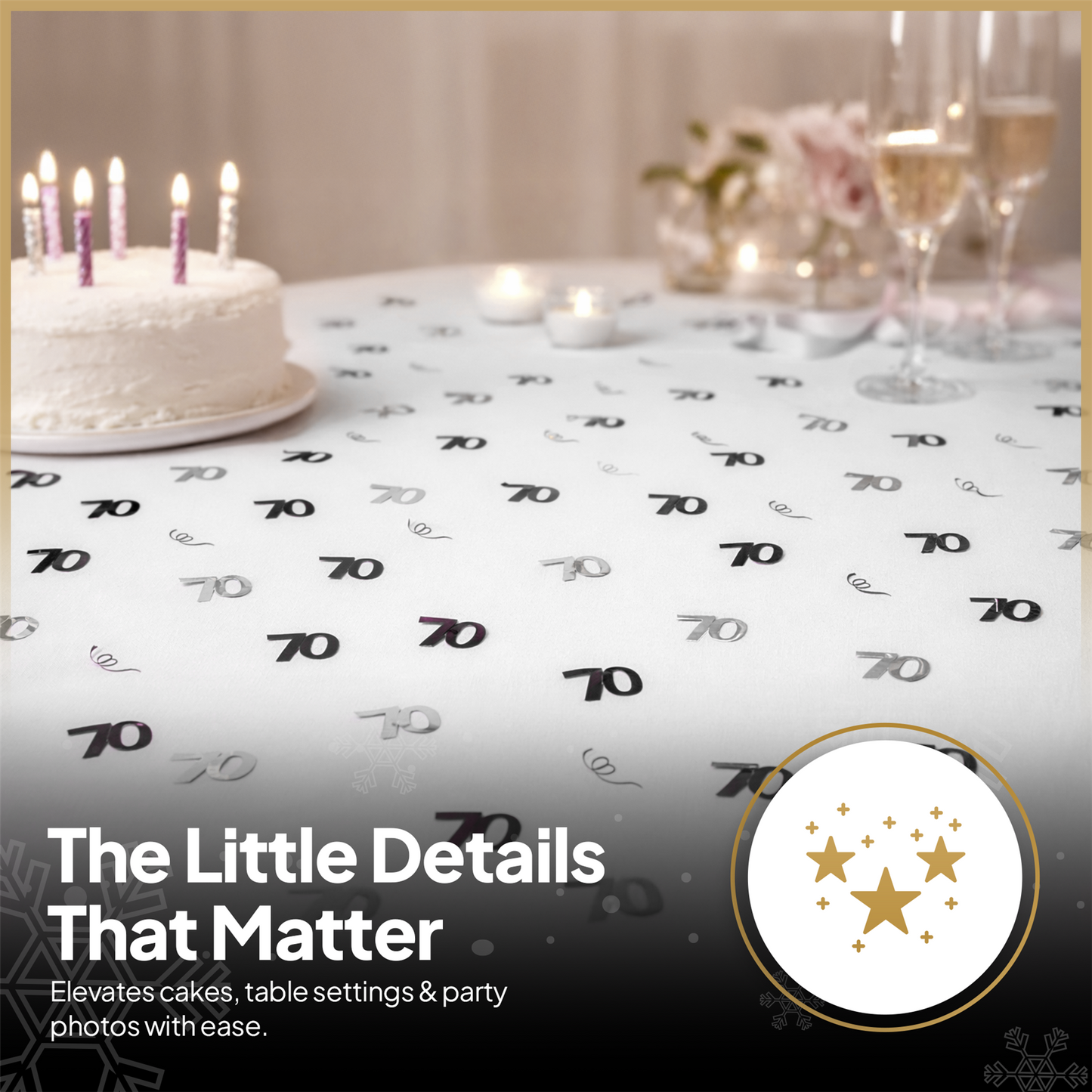 14g 70th Black Happy Birthday Confetti