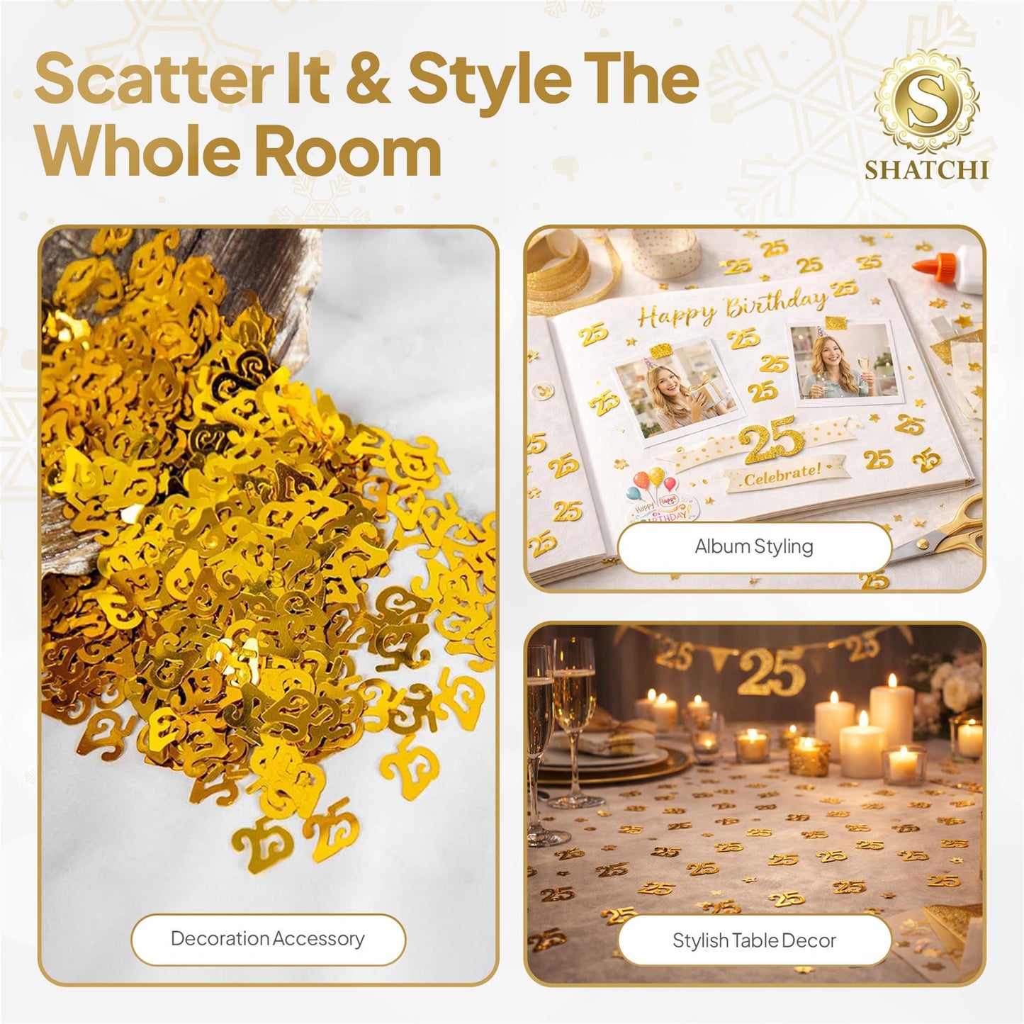 Pack of 2 Gold 25th Confetti - 14G Packs