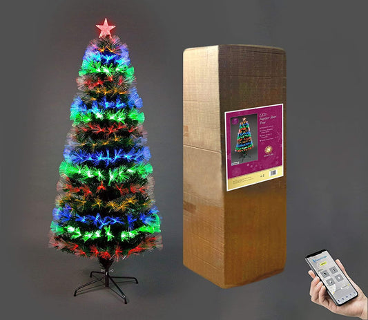 6ft Bluetooth Jupiter Star LED Fibre Optic Christmas Tree