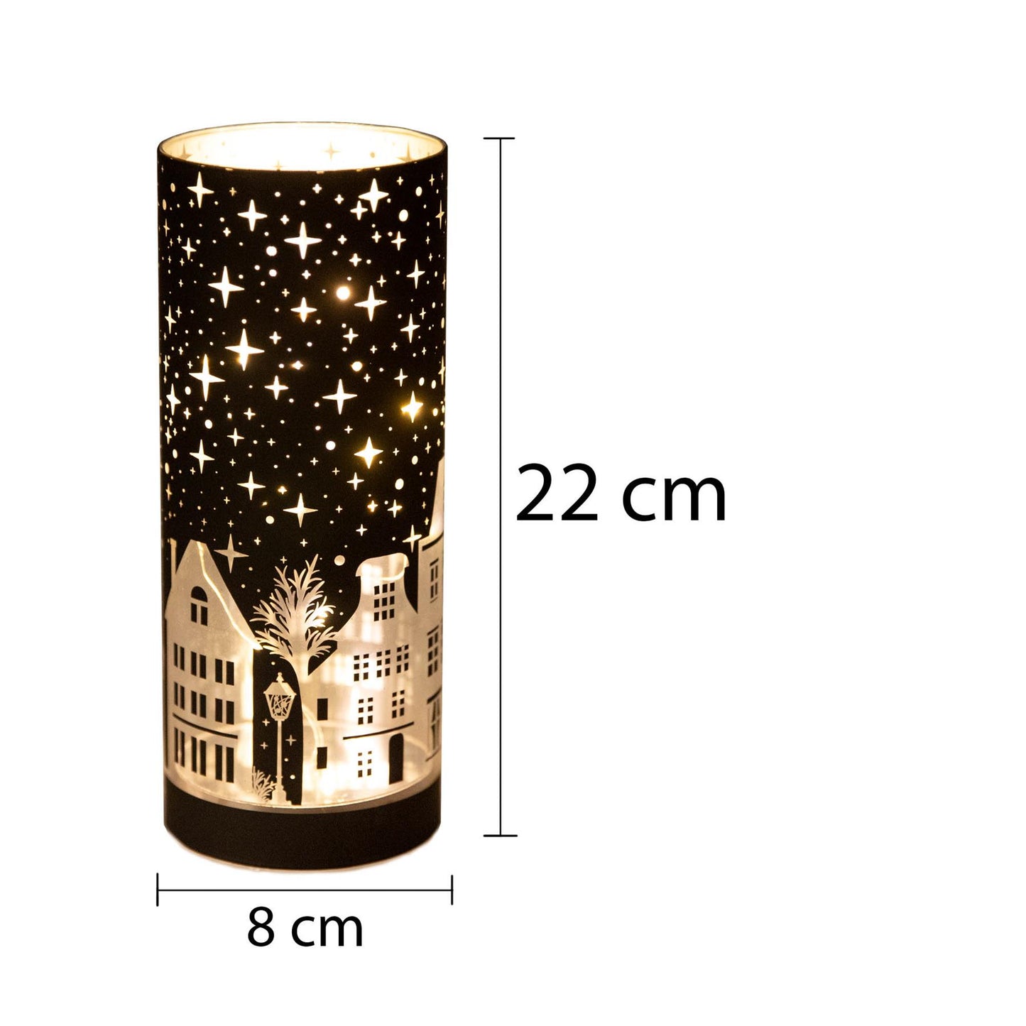 22cm Deep Blue Christmas Vase - LED Village Decor