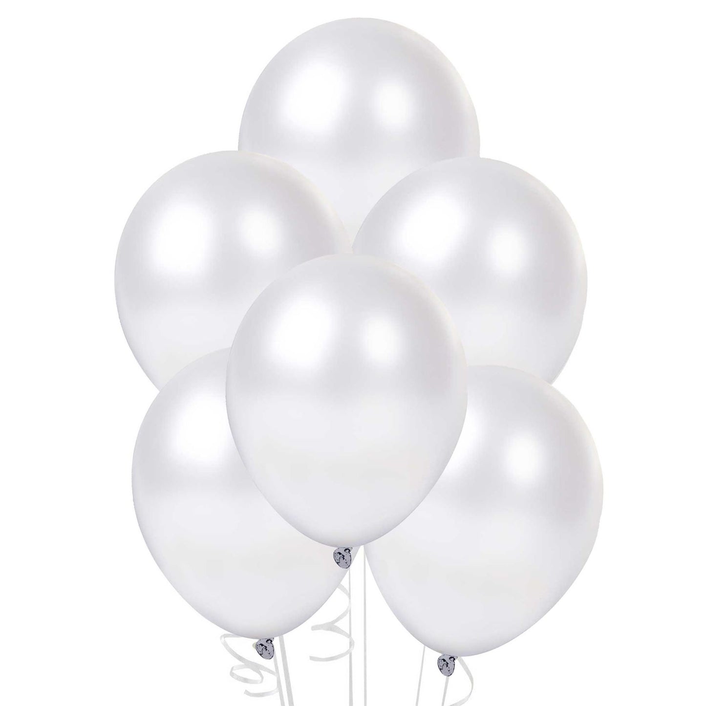 10 Pearl White Latex Balloons - 12"