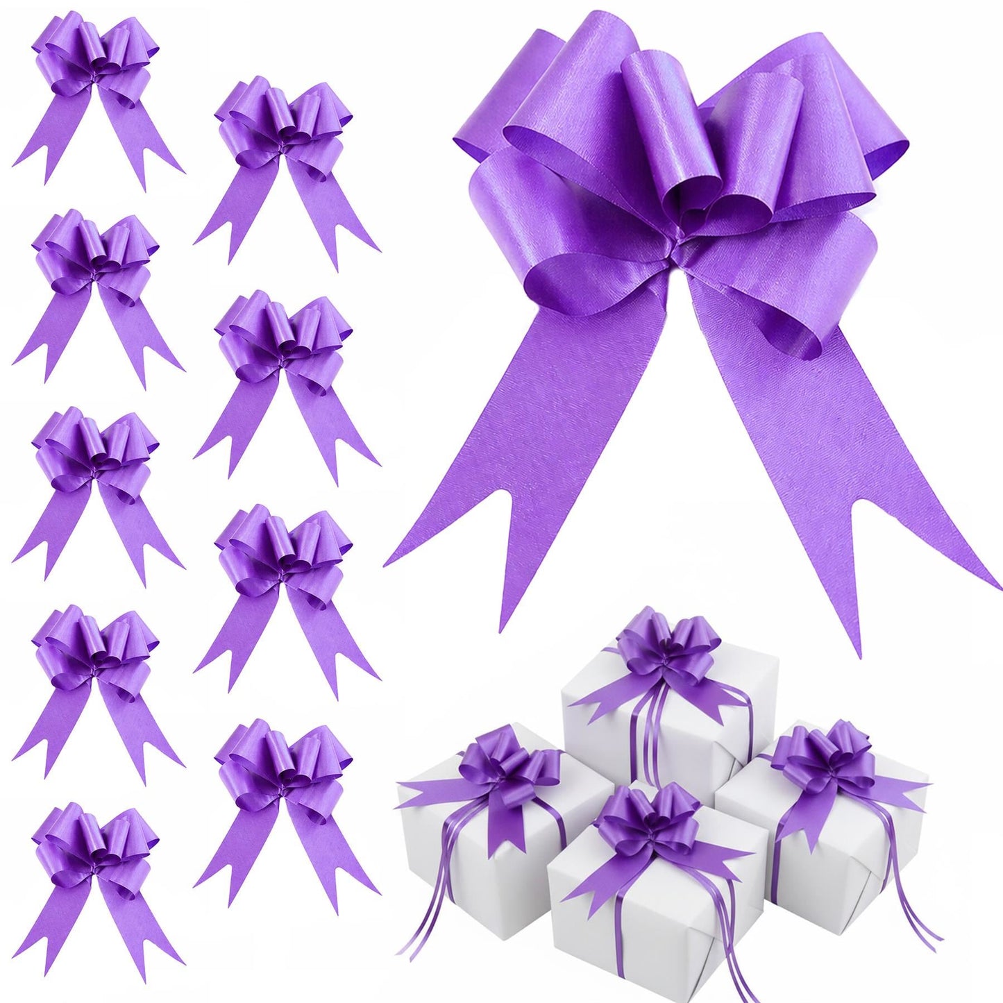 Shatchi 60pcs Purple 50mm/5cm Pull Bows Gift Wrap & Hampers
