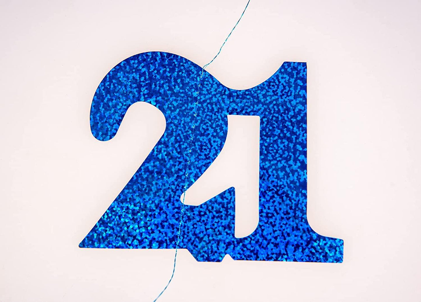 5ft Hanging Glitz Blue Prism 21st Birthday - Pack of 6