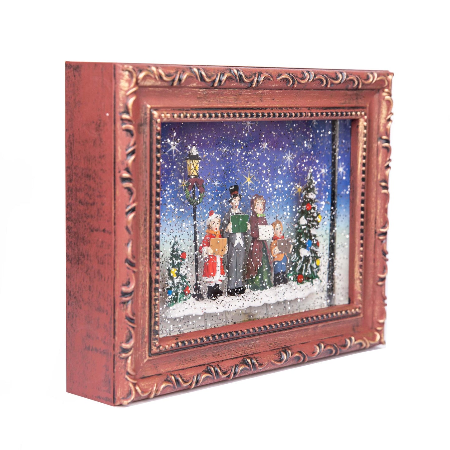 Christmas Carol Singers Choir Scene Frame Globe - 24x5x19CM