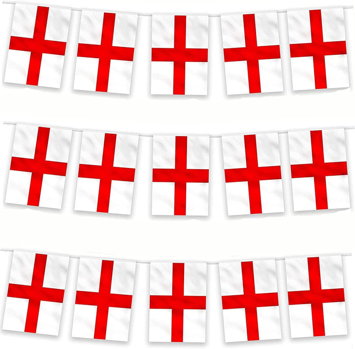 STGEORGE ENGLAND FLAG BUNTING DECORATION RUGBY WORLD CUP 6m 20FLAGS