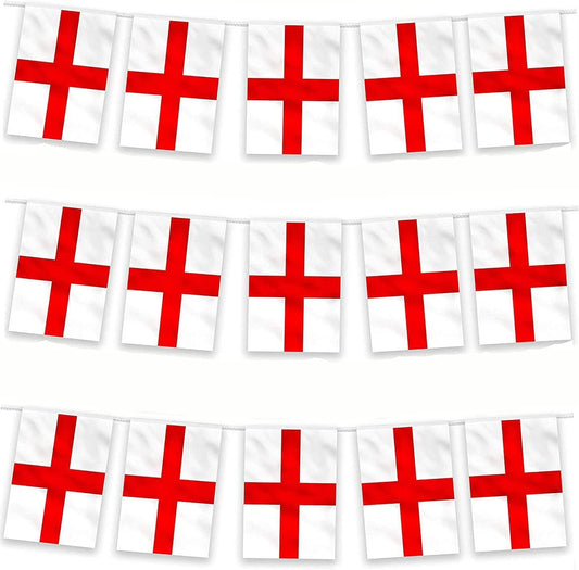 STGEORGE ENGLAND FLAG BUNTING DECORATION RUGBY WORLD CUP 6m 20FLAGS