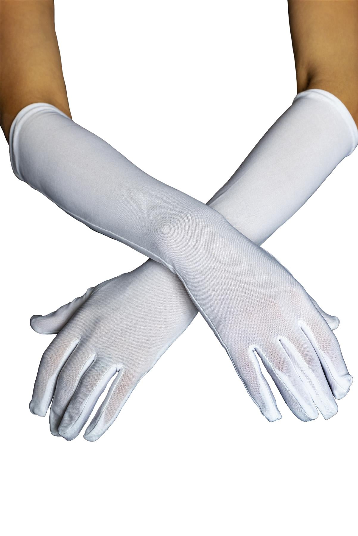 Ladies Satin Long White Opera Gloves