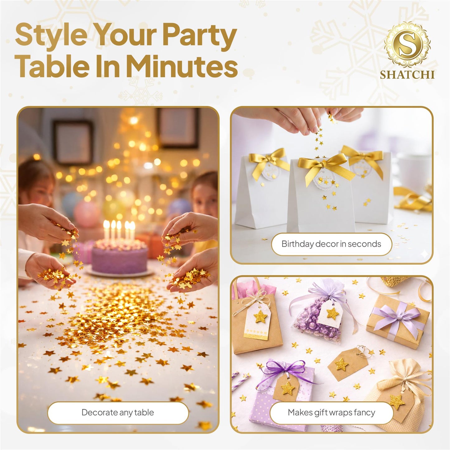 Star Confetti Gold 14G 1PK