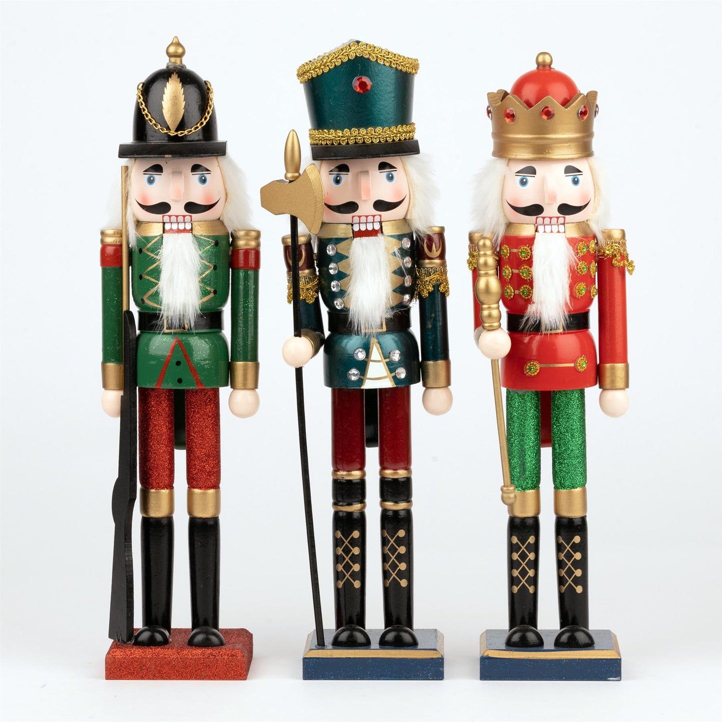 43cm Wooden Nutcracker Figures, 3pcs Set