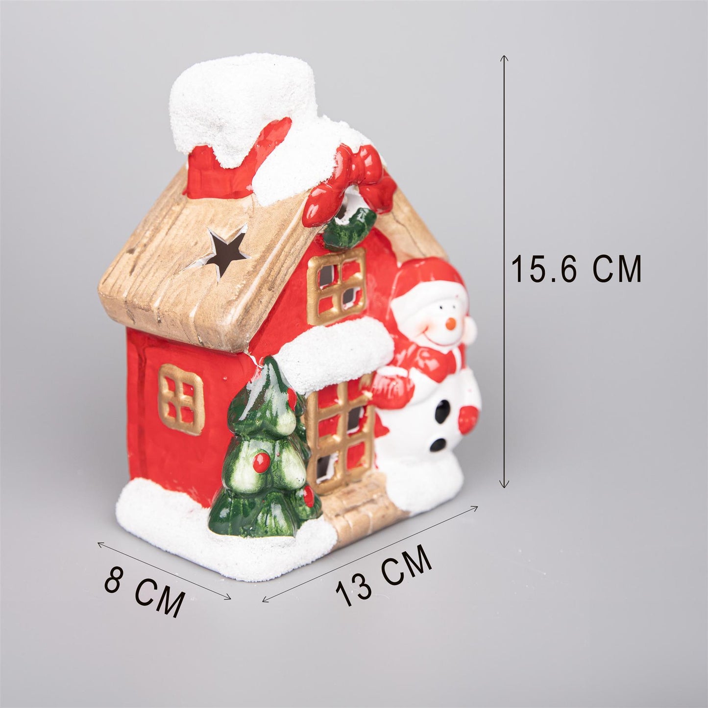 2 Snowman Light Up Houses