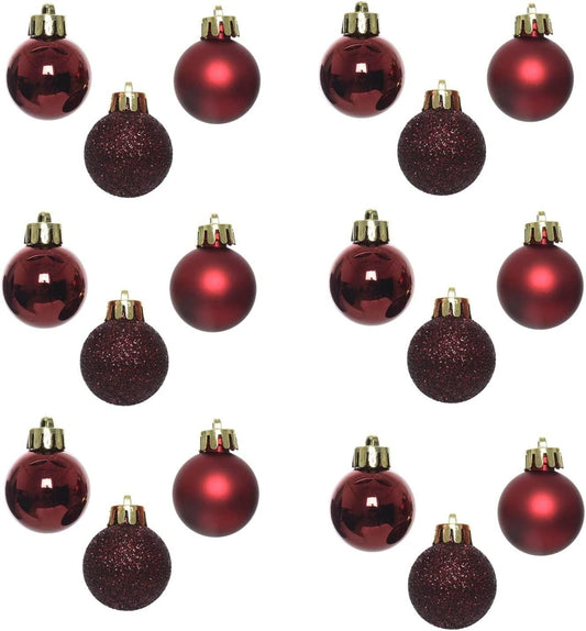 Burgundy Baubles 3CM 12PCS