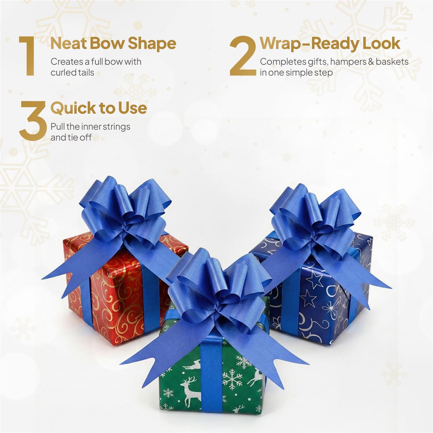 Shatchi 20pcs Navy Blue 50mm/5cm Pull Bows Gift Wrap & Hampers
