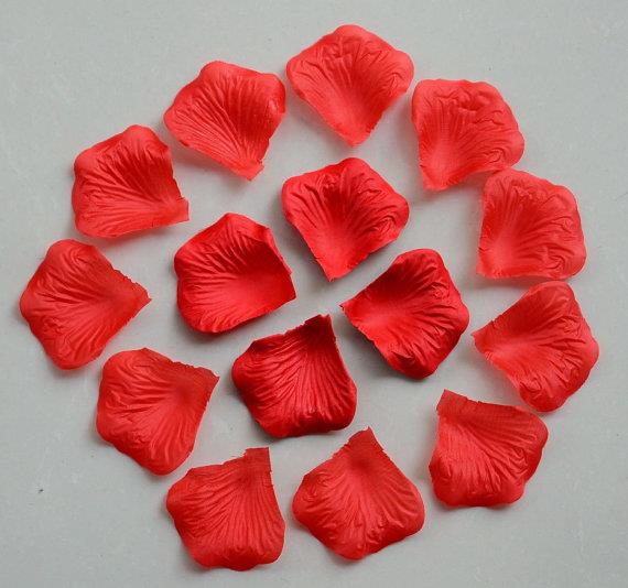 300 pcs Deep Red Silk Rose Petals