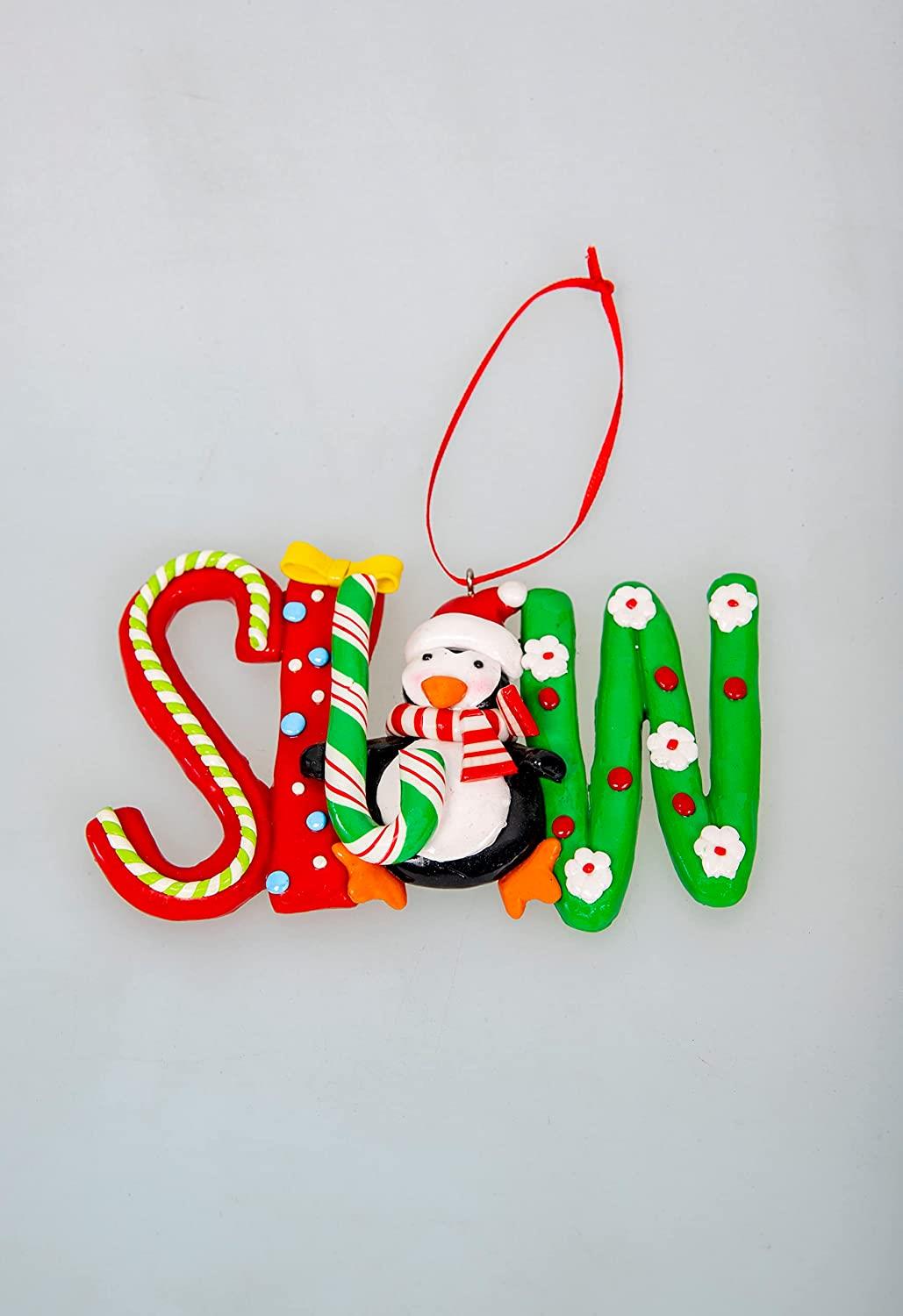 12pcs Ceramic Candy Cane - Joy, Noel, Snow