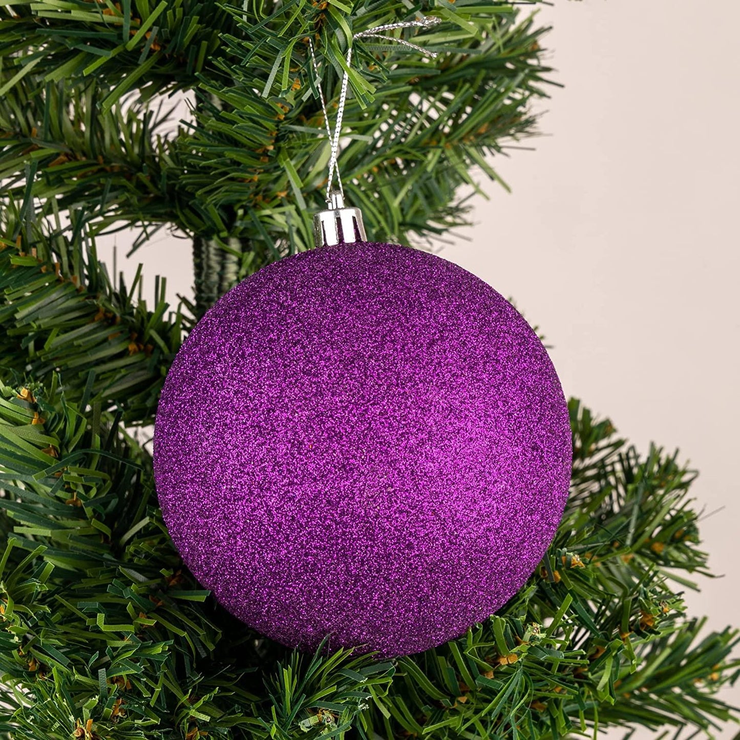 3 Purple Baubles (10cm)