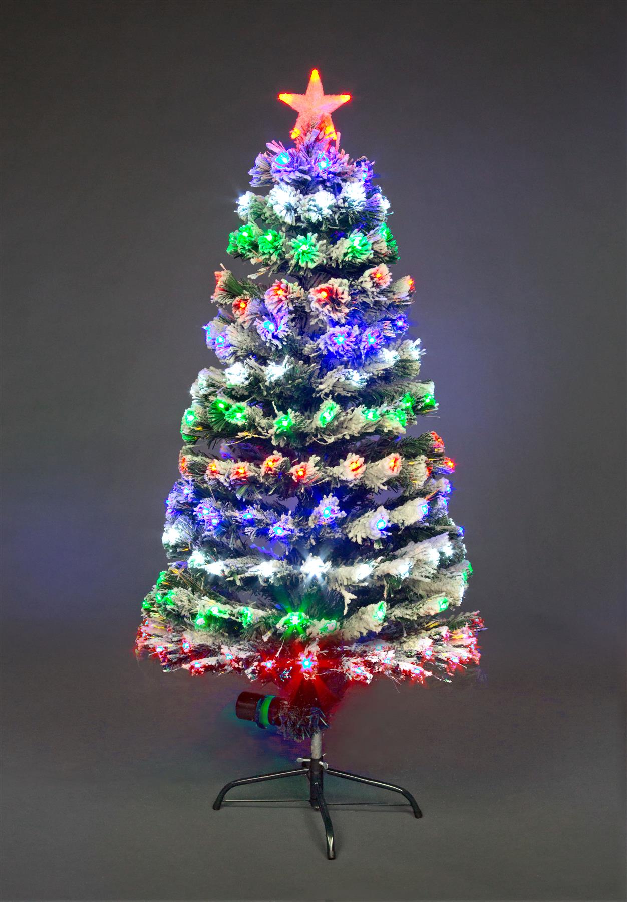 4ft Frosted Aurora LED Fibre Optic Christmas Tree