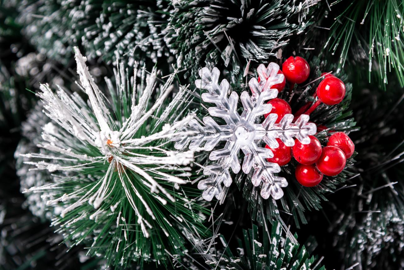 2ft Snowflake n Berry Fibre Optic Christmas Tree