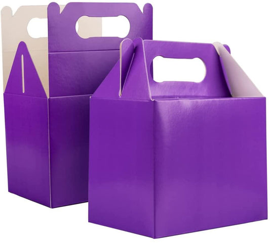 10 Purple Children's Party Lunch Boxes