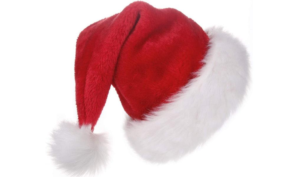 Deluxe Father Christmas Santa Hat Fancy Dress Accessory