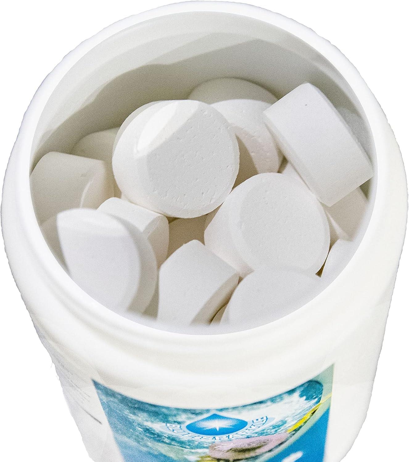 1Kg Multifunction Chlorine Tablets 4in1 Slow Release with Floating Dispenser 50 x 20g Kit