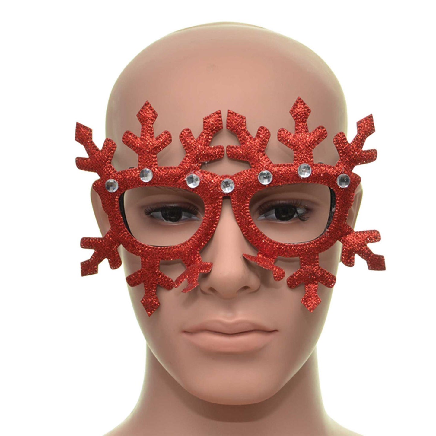 1 Red Glitter Snowflake Glasses