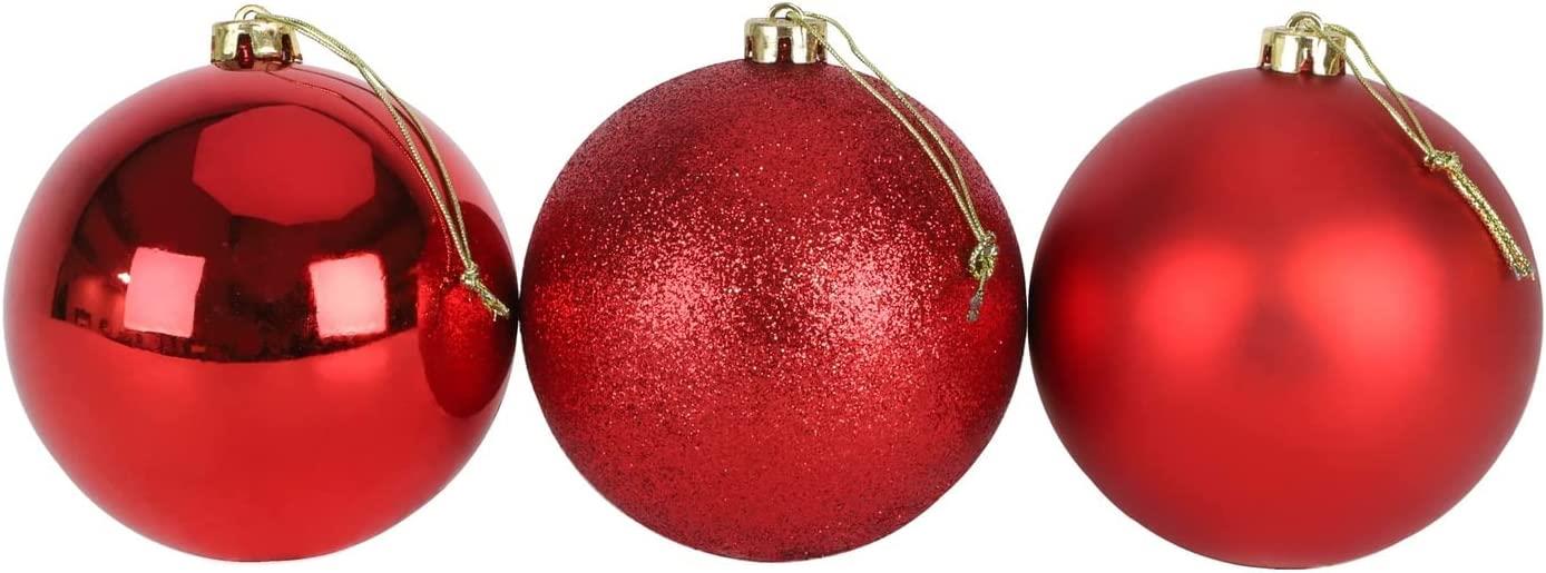 Red Baubles - 10cm, 6 Pieces Set