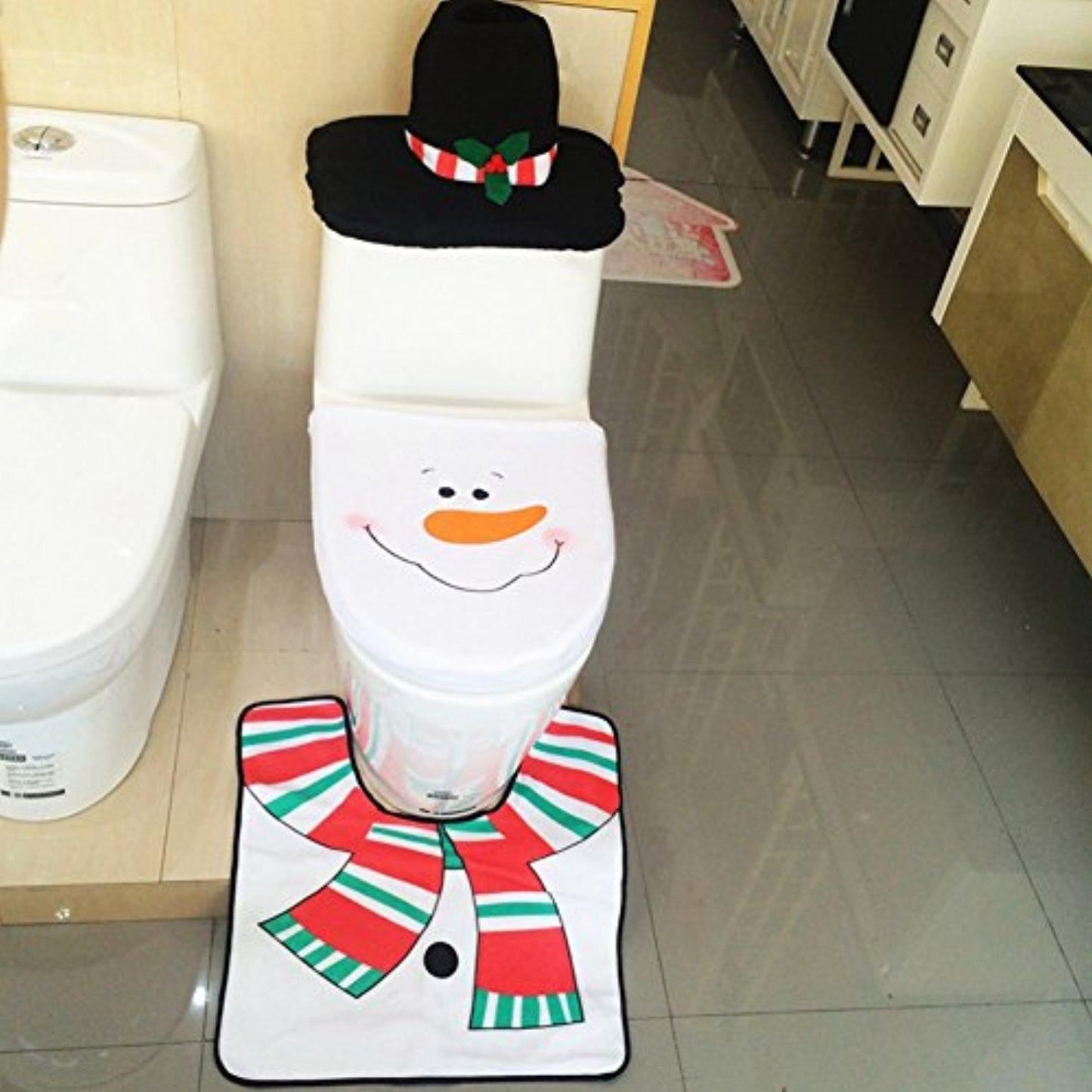 Christmas Snowman Toilet Seat Cover