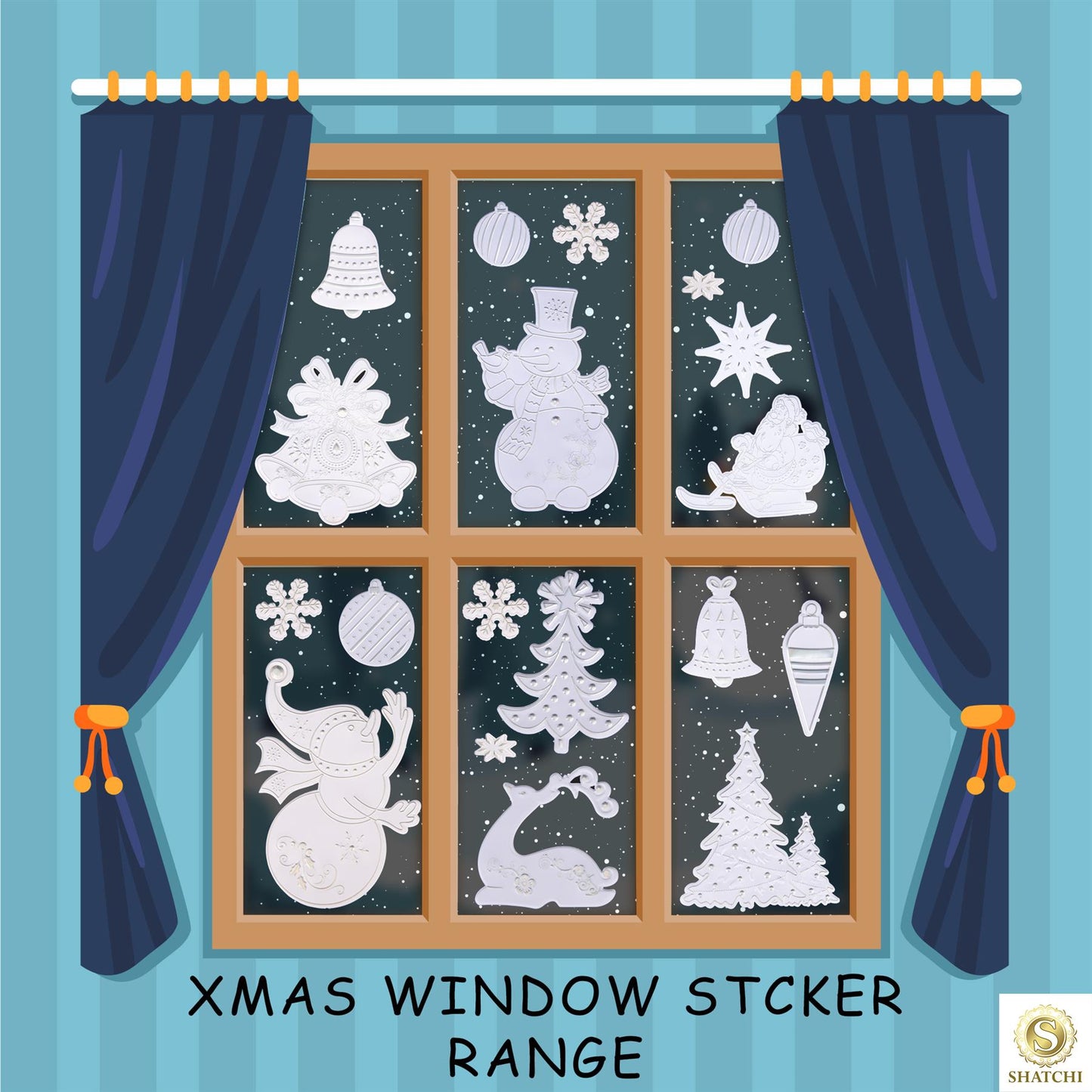 3D Window Stickers, 8 Assorted Sheets (57 Stickers)