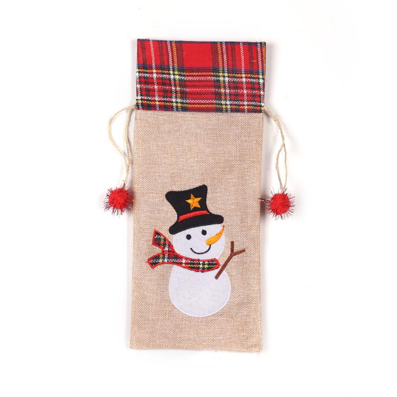 Christmas Snowman Wine Bottle Cover - 15x35cm