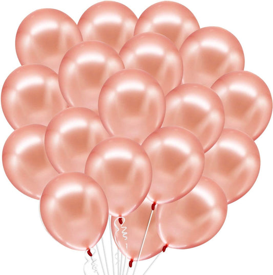25pcs 12" Plain Latex Balloons Rose Gold