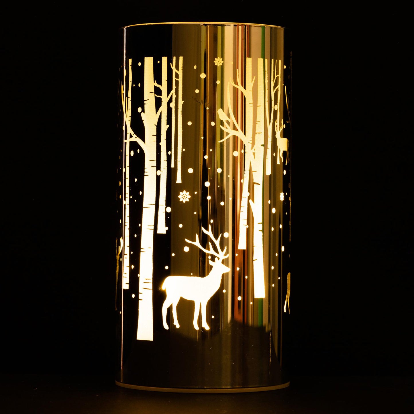 18cm Christmas Vase (Silver Deer Scene)