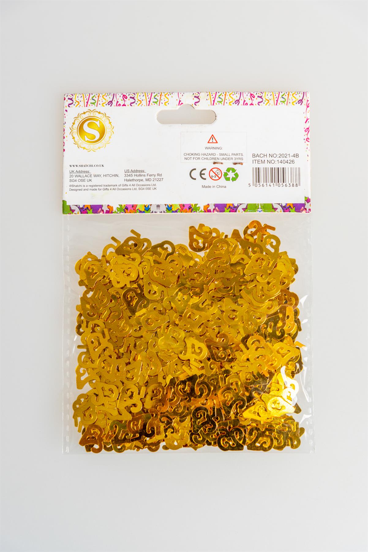 Pack of 2 Gold 25th Confetti - 14G Packs