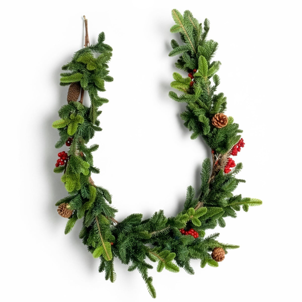 180CM FIR WITH BERRIES AND PINE CONES GARLAND